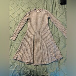 Teen Girl Mock Neck Ribbed Knit Dress